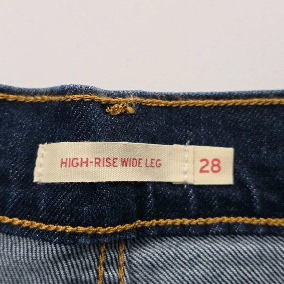 NWT Levi's Wide Leg High Rise Jeans 90s Retro Blue Size 28 - Picture 3 of 7